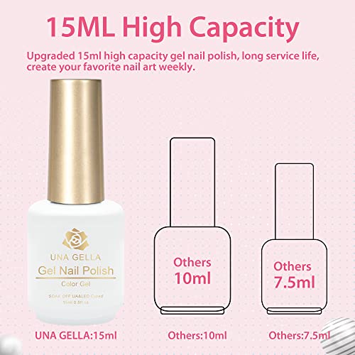 Una Gella Neutral Nude Gel Nail Polish 15Ml Milky Pink Gel Polish Jelly Barely Pink Color Translucent Nail Soak Off Soft Milky U V Gel For Nail Art French Manicure 0.5Oz #TOP6
