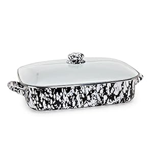 Golden Rabbit Enamelware – 10.5qt Roasting Pan (Black Swirl)