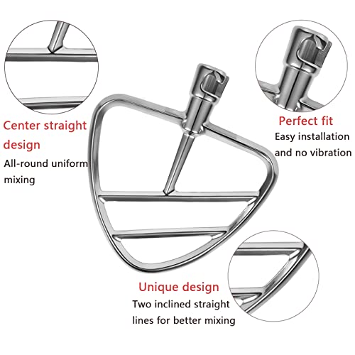 Beater Blade for Kitchenaid Mixer Tilt-head 4.5-5.0 Qt Stand Mixers, Stainless Steel Dishwasher Safe, Perfect Pastry Paddle Attachment