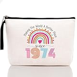 51th Birthday Gifts for Women-Making The World A Better Place Since 1974, 51 Years Old Makeup Bag for Her, Friend, Mom, Sister, Wife, Aunt, Coworker Boss