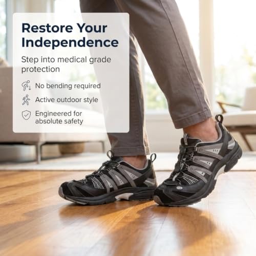 Image of Dr. Comfort Performance Men's No-Tie Orthopedic Walking Shoes, Breathable Diabetic Sneakers with Removable Insoles