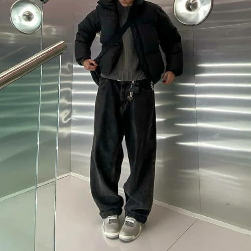 Baggy Jeans for Men Loose Fit Wide Leg Denim Pants Skateboard Hip Hop Jeans Y2K Vintage Streetwear Trousers4