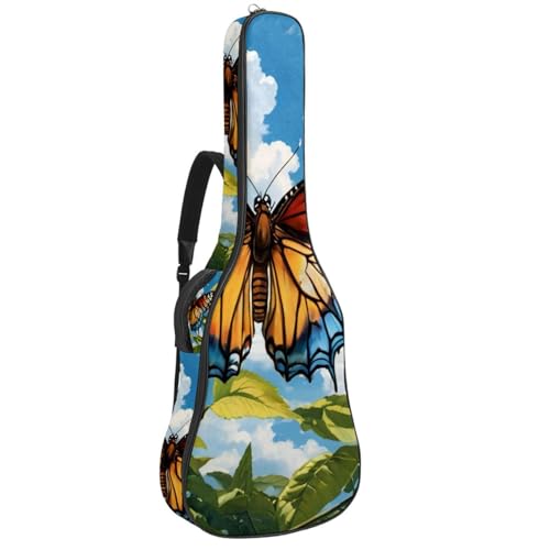 Housse guitare acoustique imperméable 41" avec protection antichoc motif papillon