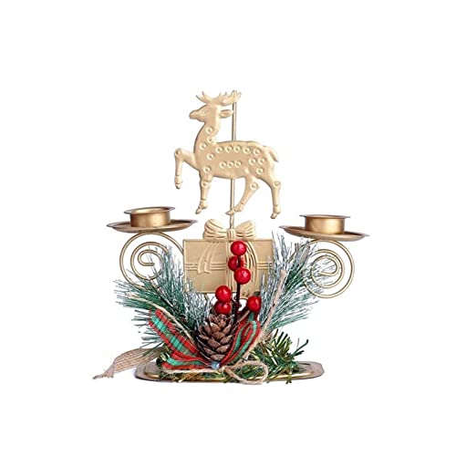 Bougeoir de table de Noël élégant en métal pour décoration raffinée - 3