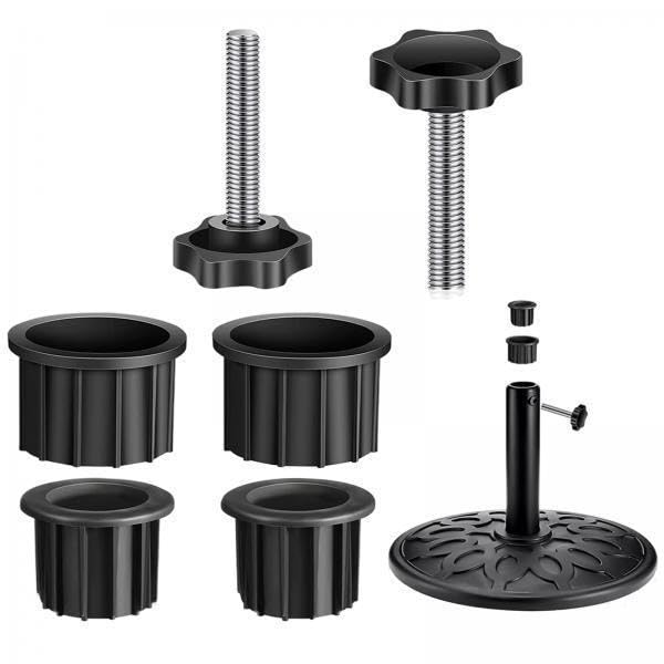 3X Parasol Stand Hole Plug Cap Threaded Screw Removable Fixed for Yard Patio