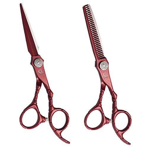 Ensemble de ciseaux à cheveux et ciseaux de coiffure colorés avec étui cuir - 3