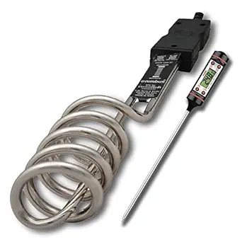 NIMBUS ISI Certified Classic 5 Ring 2000 Watts Electric Immersion Water Heating Rod | Immersion Rod | Instant Bucket Water Heater | Travel Immersion Heater Rod(With Free Water Temperature Meter)