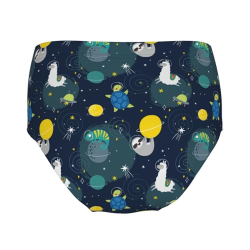 Cute Sloth Turtle Alpaca In Space Girls' Underwear Soft Cotton Little Girls Panties Comfort Briefs2