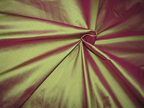 Tissu soie Dupion vert rose 137 cm au rouleau pour robe de mariée et rideaux