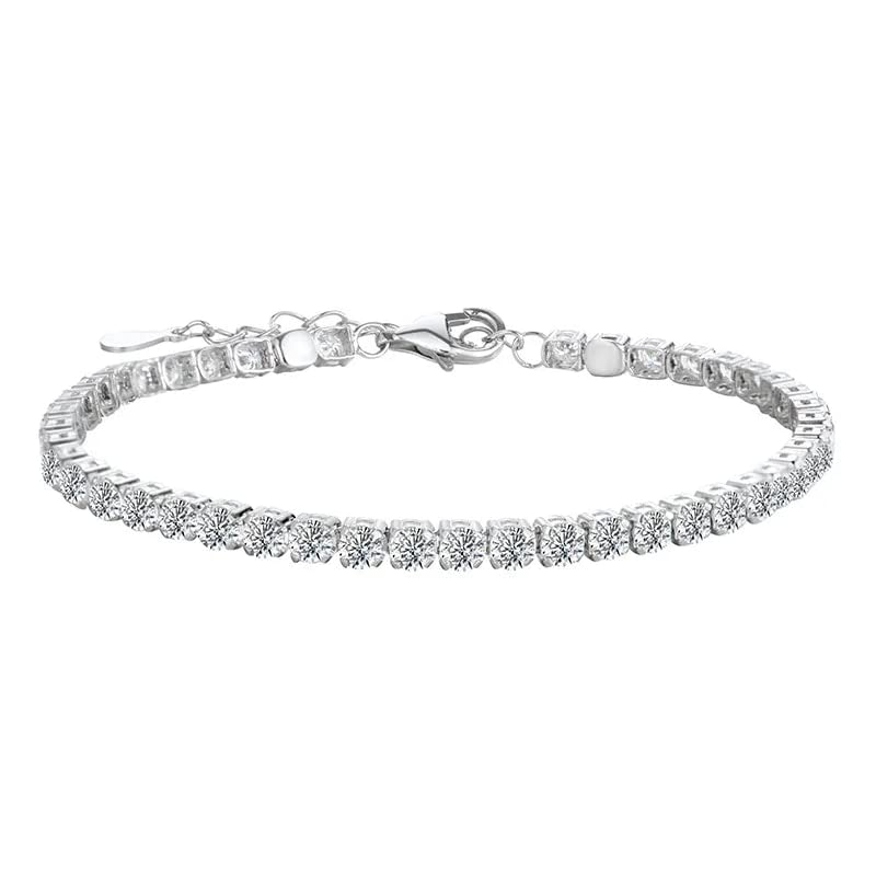 3mm Moissanite Tennis Armband für Frauen 925 Sterling Silber Diamant Kette Armbänder Armreif mit
