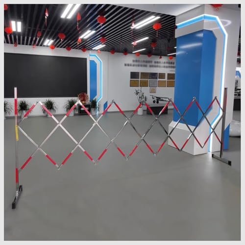 Valla de tráfico retráctil de acero inoxidable de metal industrial expandible, puerta plegable para control de acceso, seguro