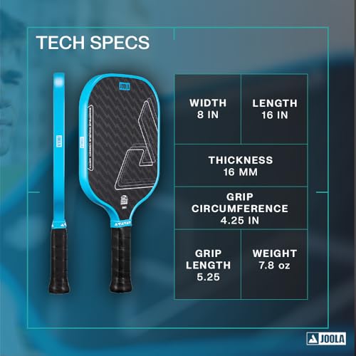 Image of JOOLA Double Vision 16mm Pickleball Paddle - Signature and Standard Shape - Aramid Surface for Softer Responsive Touch - SK Film for Reduce Vibration - USAP Approved - NFC Chip Enabled