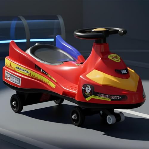 Image of StarAndDaisy Baby Swing /Magic Car for Kids Toys for 2-5 Years boy, with LED Light & Music, Backrest seat, 360 Swivel Steering Twister Ride-on /car Toy with Storage & Smoke Injection (Red)