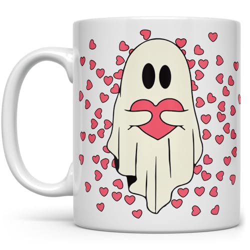 Taza de cerámica con diseño de fantasma de San Valentín 11oz miniatura 1