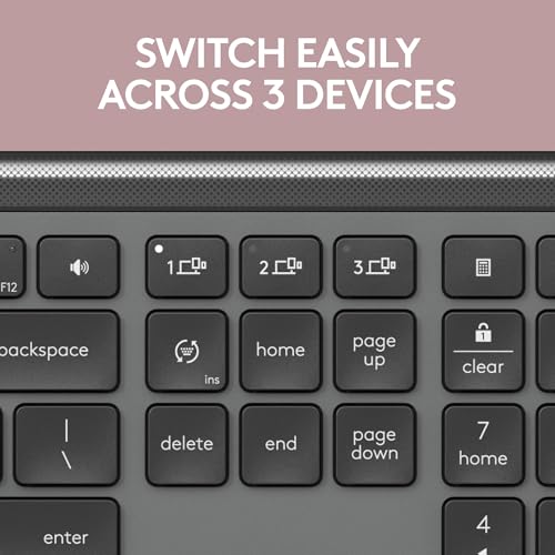 Logitech Signature Slim K950 Wireless Keyboard, Sleek Design, Switch Typing Between Devices, Quiet Typing, Bluetooth, Multi-OS, Windows, Mac, Chrome, QWERTY UK Layout, Graphite - Image 4