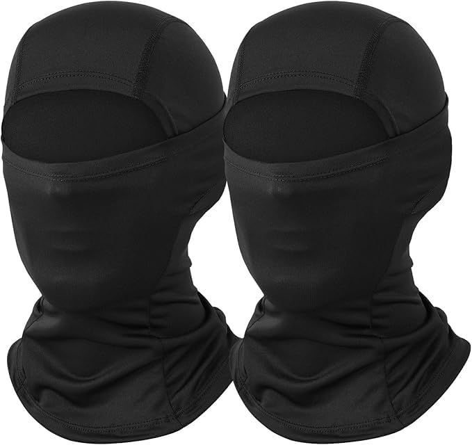 AILONSHAWN Balaclava Ski Mask for Men and Women, Full Face Head Mask, Milk Silk Fabric, UV Protection, 3 Pack Black