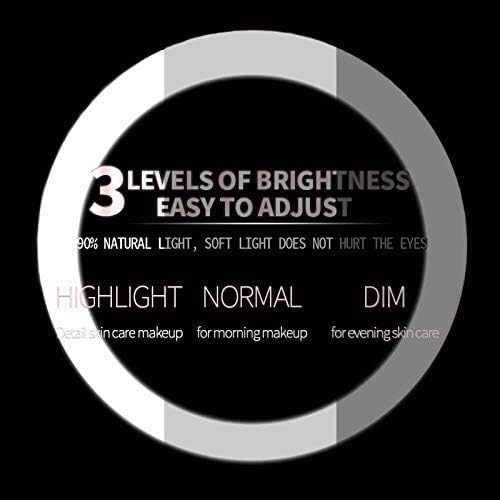 Mirrors Makeup with 3 Luminosity LED Lights Makeup 10X Vanity for Bathroom Shower Tabletop