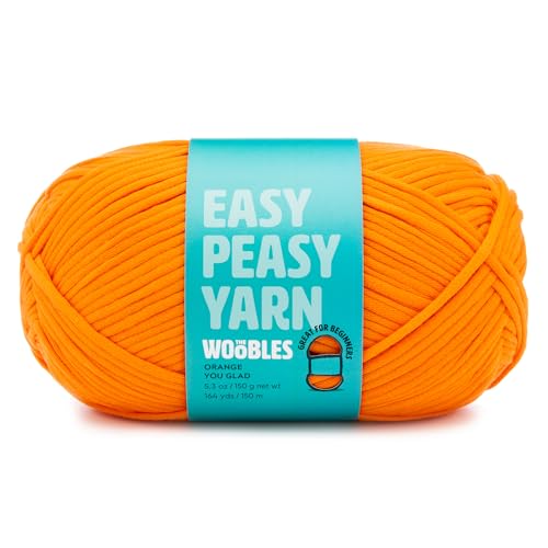 Woobles Easy Peasy Yarn for Beginners - Crochet & Knitting Yarn with Easy-to-See Stitches - Medium #4 Worsted Cotton-Nylon Blend