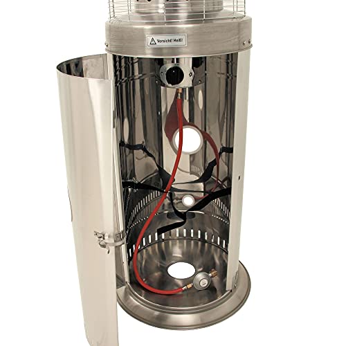 Zelsius Edelstahl Heizstrahler Graz | Ø 43 x (H) 152 cm | 10 kW | Terrassenheizer, Gas Freiluftheizung, Heizpilz, Terrassenstrahler, Wärmestrahler, Heizgerät, Gasheizstrahler-4