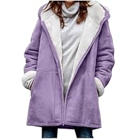 uxxnjfg Abrigos De Invierno Para Mujer Talla Grandes Deportiva - Chaqueta Mujer Invierno Forro Polar Cazadora Con Capucha Termica Cremallera Parka Hoodie Elegante 2025 Ropa(Púrpura,S)