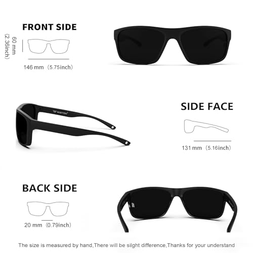 Image of WISTON XL Z87 Sunglasses for Men Women Wraparound Safety Sunglasses UV400 Protection TR90 Sports Rectangle Frame Z8247