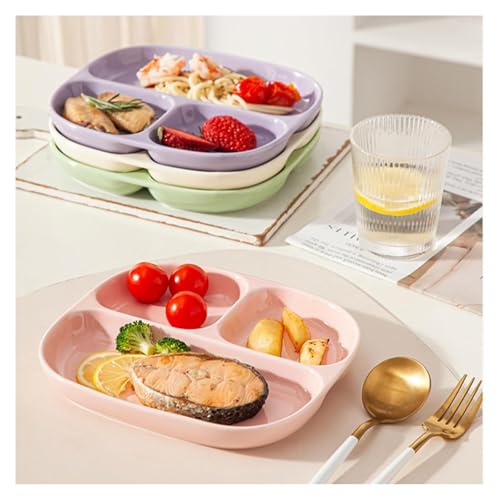 Piatti piani divisi, vassoio in ceramica con scomparti per controllo delle porzioni, ideale per servire dessert e insalate