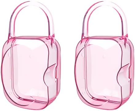 Pacifier Case Pacifier Holder Binky Holder Case Pacifier Box for Diaper Bag Home Travel Outdoor Activities 2 Pack Pink