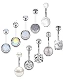 kunci ring flexible 12 Stück Bioflex & Edelstahl Bauchnabelpiercing Nabelpiercing, exquisites Set in angemessenem Preis