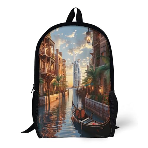 Sac à dos d'école Venise avec impression 3D haute capacité 43 cm - 6