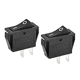 uxcell ボートロッカースイッチ トグルスイッチ SPST ブラック ボート用 カー用 マリン用 2ピン オン/オフ AC 250V/15A 125V/20A 2個入り