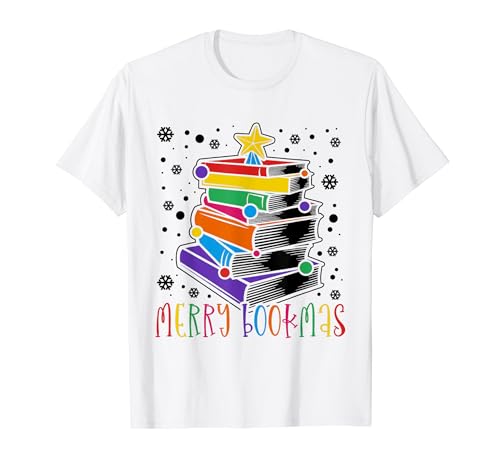 Disfraz de Navidad para amantes de los libros Merry Bookmas Camiseta