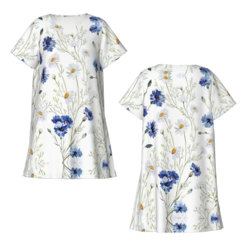 Chemise de nuit douce de qualité supérieure à motif fleuri