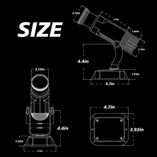 Waject Led Logo Gobo Projector With Manual Zoom Light Including Free Custom Glass Gobo To Project Image Indoor For Company Store Wedding Event Advertising Restaurant (Black) #TOP5