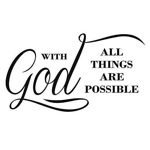 ZSSZ with God All Things are Possible Wall Decal Quote Religious Gift Vinyl
