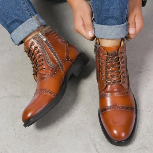 Image of Arkbird Mens Chelsea Boots, Stylish and Comfort Leather Chukka Ankle Boots with Zipper