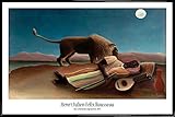 cadre gitane nid d'abeille Couleur: Noir 1art1 Henri Rousseau Affiche Murale et Cadre (Plastique) - La Gitane Endormie, 1897 (91 x 61cm)