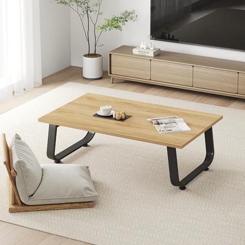 IBF テーブル 折りたたみ ローテーブル リビングテーブル 折り畳み センターテーブル コーヒーテーブル ちゃぶ台 オリタタミ おしゃれ 一人暮らし 組立不要 幅80×奥行45×高さ32cm (オーク, 幅80cm)