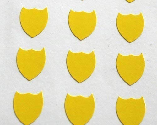 150 Labels, 10x8mm Shield Shape, Yellow, Self-Adhesive Stickers, Minilabel Shapes