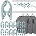 20Pcs Travel Hangers Lightweight Portable Clothes Hangers with Non-Slip Grooves Space Saving Foldable Clothes Hanger Plastic Travel Coat Hangers Durable Folding Hanger for Travel Camping Home RV(blue)