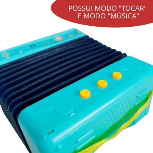 Sanfona Acordeon Infantil com 3 Baixos e 10 Teclas, Importway