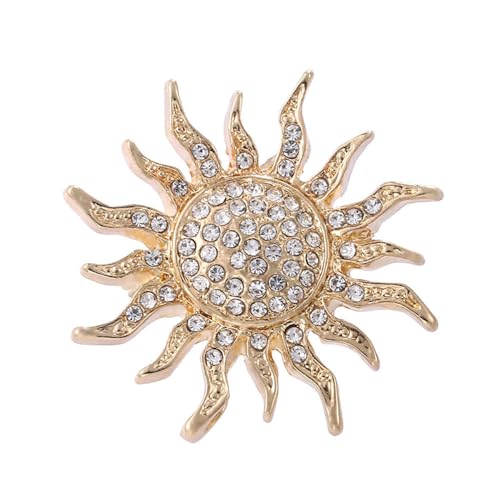 Image of Acrylic Moon Sun Face Brooch Pin Unique Flaming Sun Cresent Moon Badges Funny Printing Planet Lapel Pin Gift for Women Teen (crystal sun)