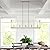 SKXEXI Kitchen Island Lighting, 5-Light Dining Room Light Fixture, Farmhouse Brushed Nickel Chandelier Modern Rectangular Hanging Pendant for Bar Restaurant