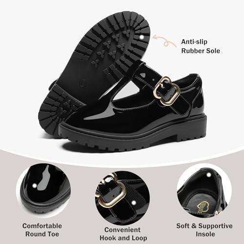 Girls Shoes School Mary Jane Uniform Dress Shoes Kids Loafers T-Strap Flats4