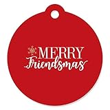 Big Dot of Happiness Red and Gold Friendsmas - Friends Christmas Party Favor Gift Tags (Set of 20)