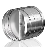 Hon&Guan 逆風防止ダンパー ダクト接続型 【インボイス制度登録店】 チャッキダンパー 逆流防止 軽い羽根付き 換気システム用 強制排気用換気口 ニオイ/くさい/煙の逆流防止 (シルバー,φ100mm)