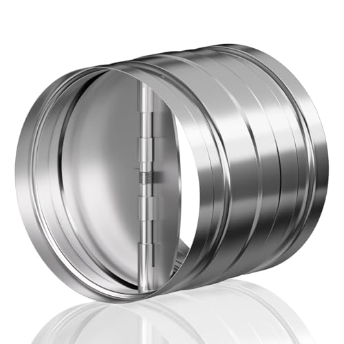 Hon&Guan 逆風防止ダンパー ダクト接続型 【インボイス制度登録店】 チャッキダンパー 逆流防止 軽い羽根付き 換気システム用 強制排気用換気口 ニオイ/くさい/煙の逆流防止 (シルバー,φ100mm)