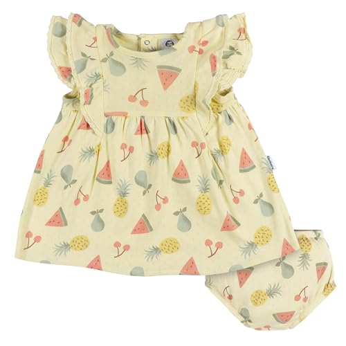 Image of Gerber baby-girls Cotton Dress and Diaper Cover Set