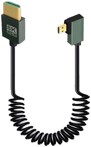 Generic 8K 60Hz HDMI 2.1 Spring Cable 0.5m Micro HDMI Left Bend