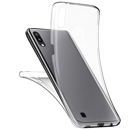 Rann.Bao Compatible with Galaxy A10/M10 Full Body Silicone Case Transparent Soft Bright Cover in TPU 360 Degree Protection Slim Shell Scratchproof Shockproof Flexible Protective Bumper,Transparent