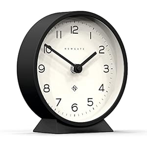 NEWGATE® M Mantel Silent Sweep Mantel Clock – ‘No Tick’ – A Modern Mantelpiece Clock – Small Clock Mantel Clocks – Minimalist Dial – (Black)